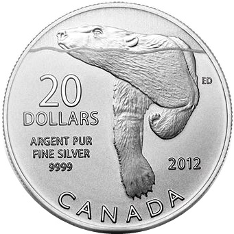 2012 $20 1/4oz Silver Coin Series - POLAR BEAR